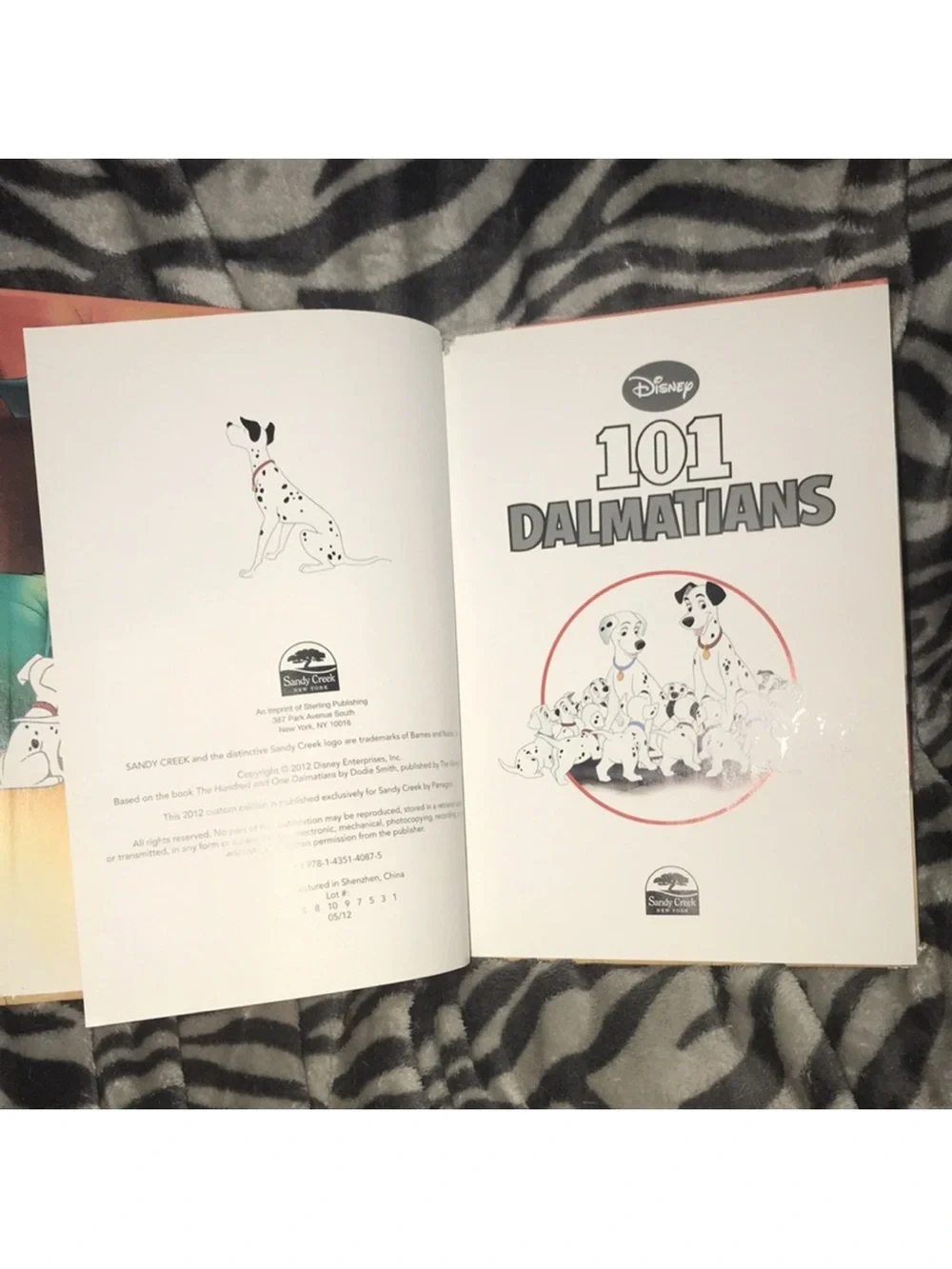 Disney 101 Dalmatians Dog-Themed Children's Book 2012- Yellow/Green damaged